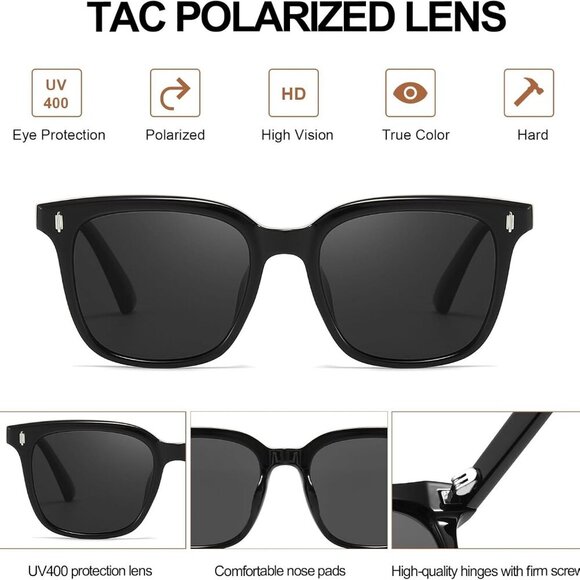 Trendy Polarized Sunglasses for Women Square Anti Glare Sun Glasses with UV Prot - Picture 4 of 6
